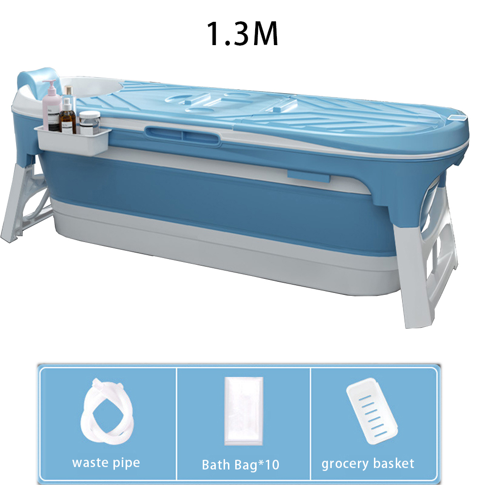 1.3m blue [Insulation cover   storage basket   drain pipe   bath bag]