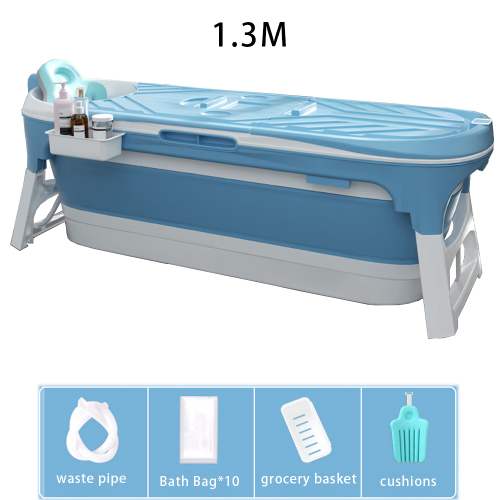 1.3m blue [Insulation cover   storage basket   drain pipe   cushion   bath bag]