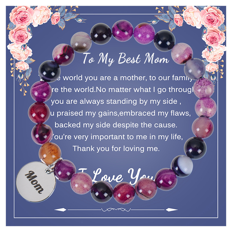 6:Purple agate bracelet To My Best Mom