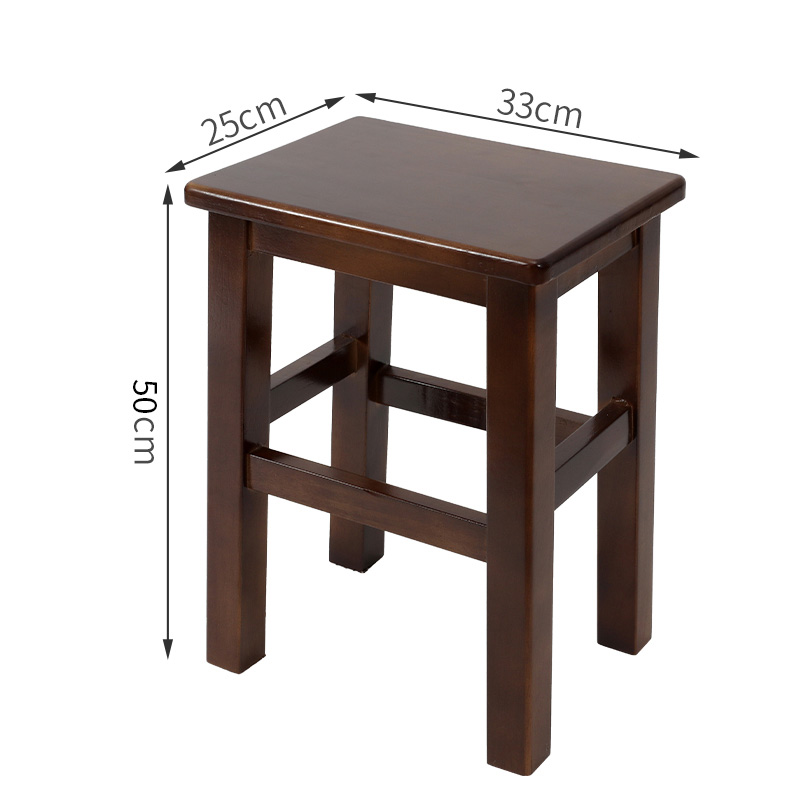 Thick long square stool 50CM walnut color