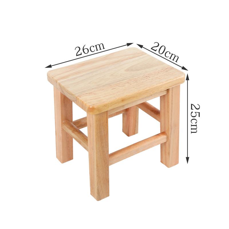 Solid wood square stool 25CM wood color