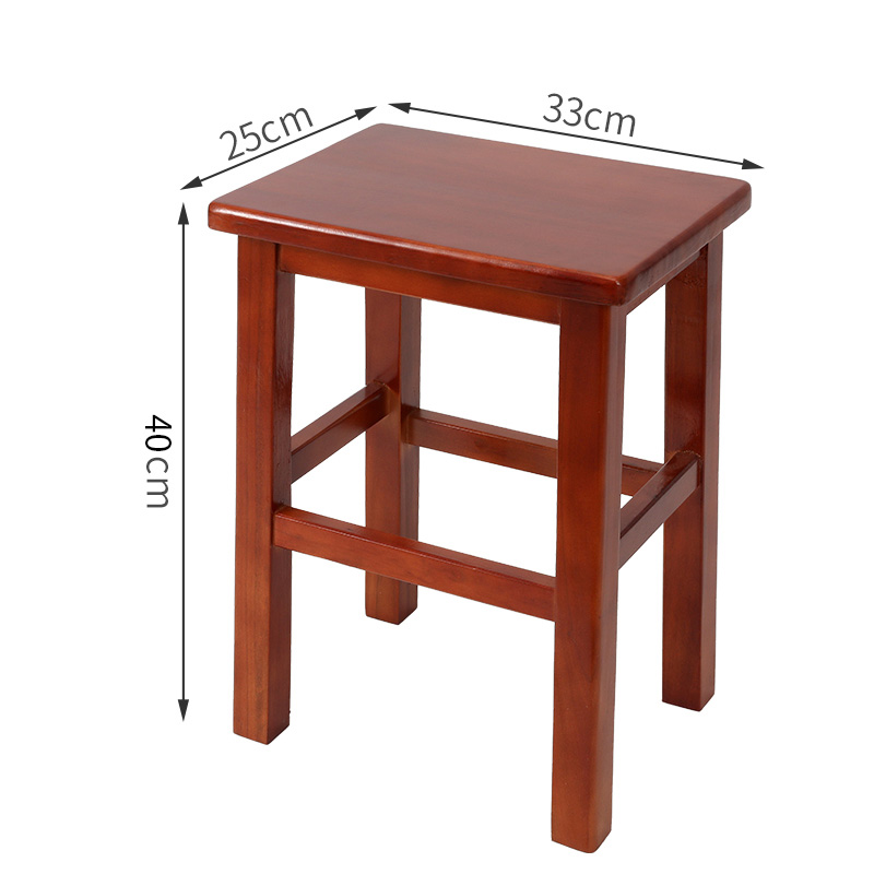 Solid wood square stool 40CM crabapple color