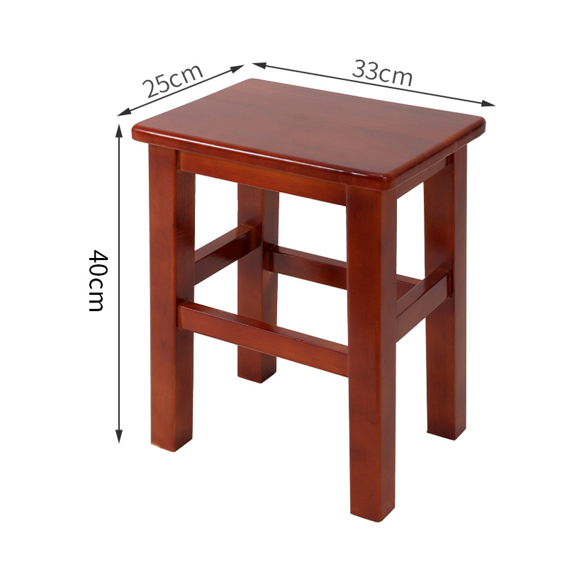 Thick long square stool 40CM crabapple color