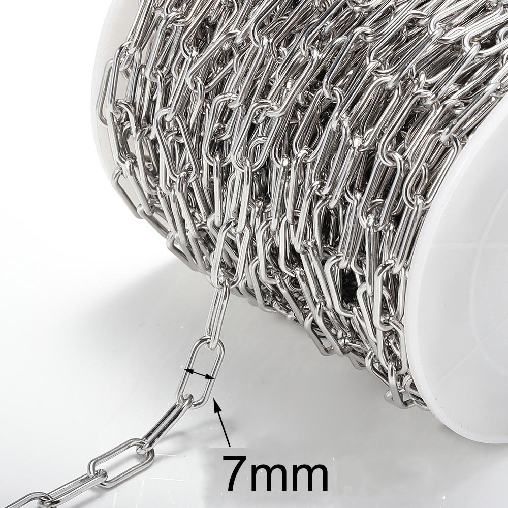 Steel color - Wide Rolo chain 7*17mm