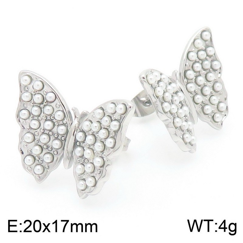 Steel colored stud earrings