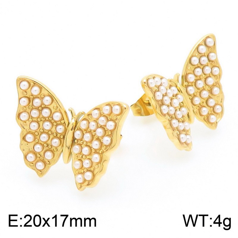 1:Gold stud earrings