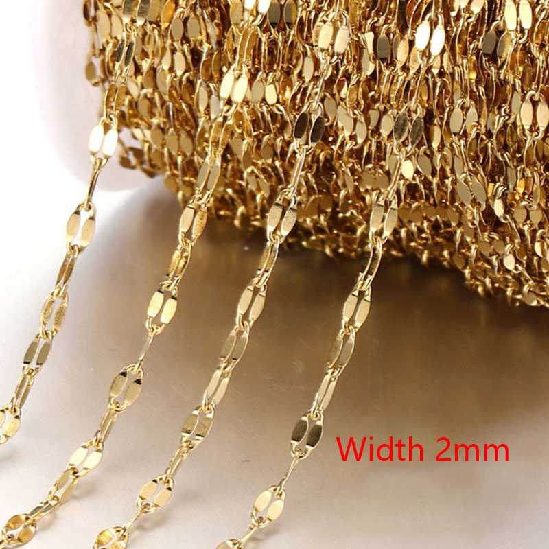 2mm flat long gold