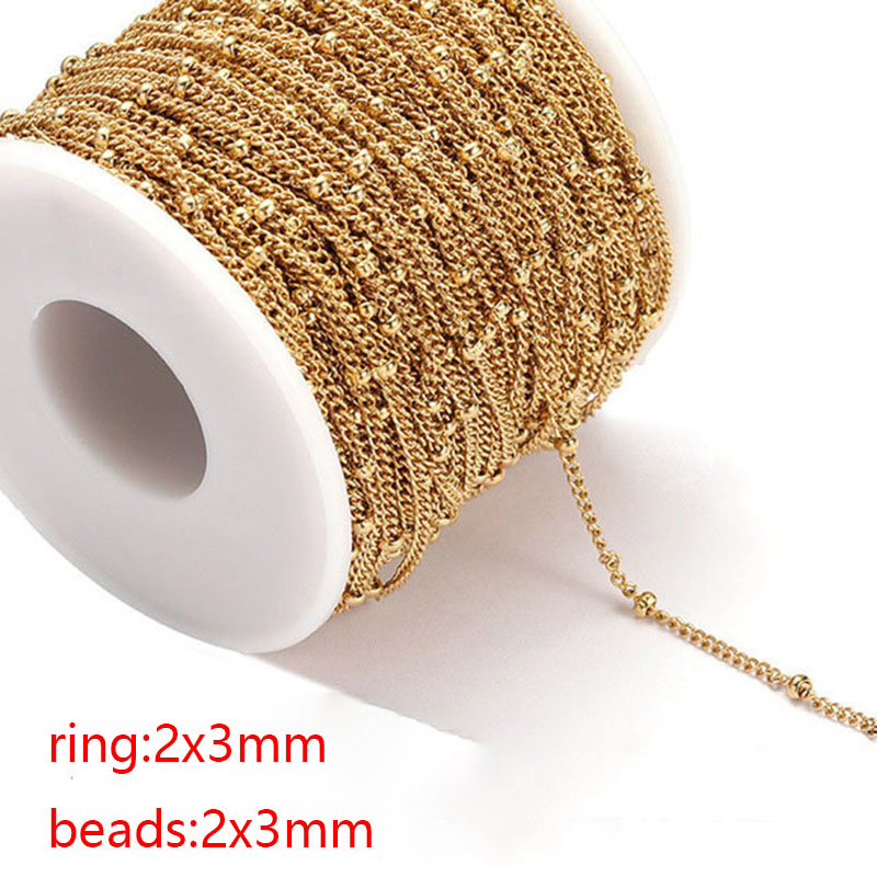 2x3mm long chain gold