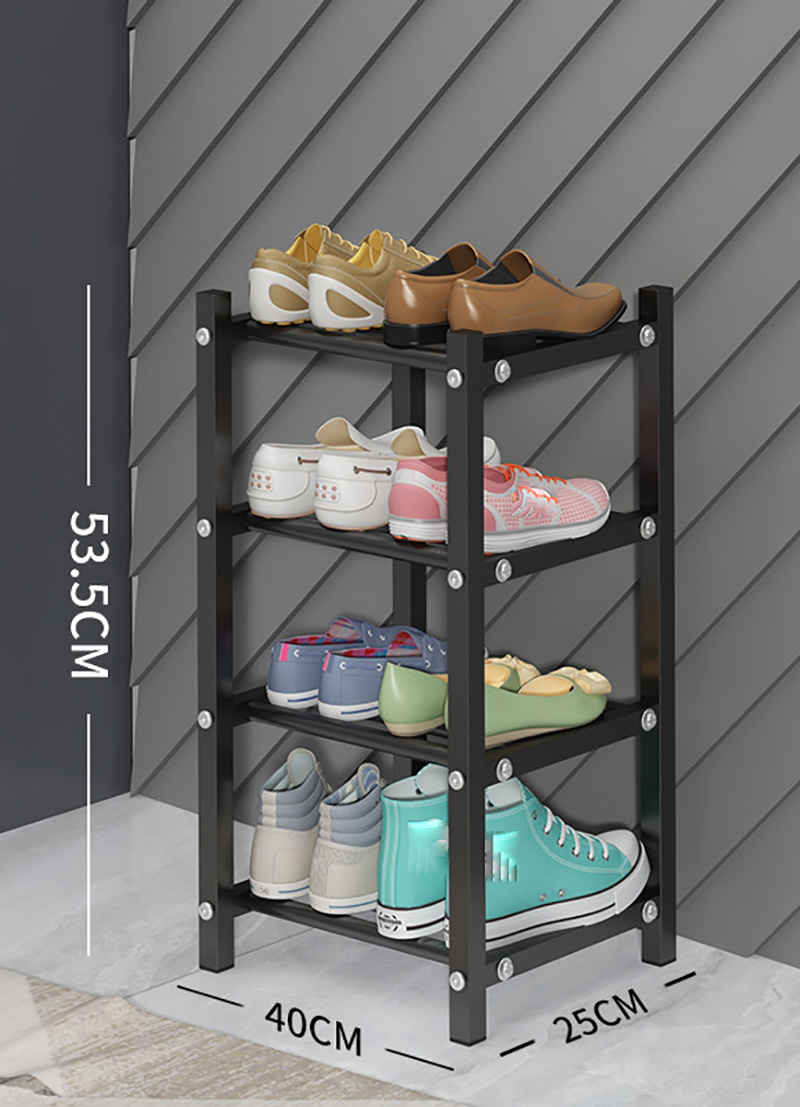 Shoe rack black four layers 40cm