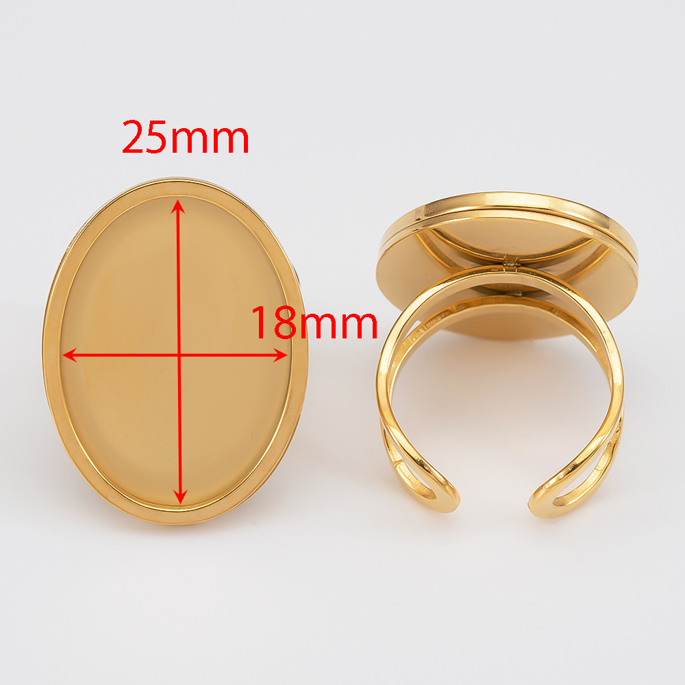 Gold oval 【 Inner diameter 18x25mm】