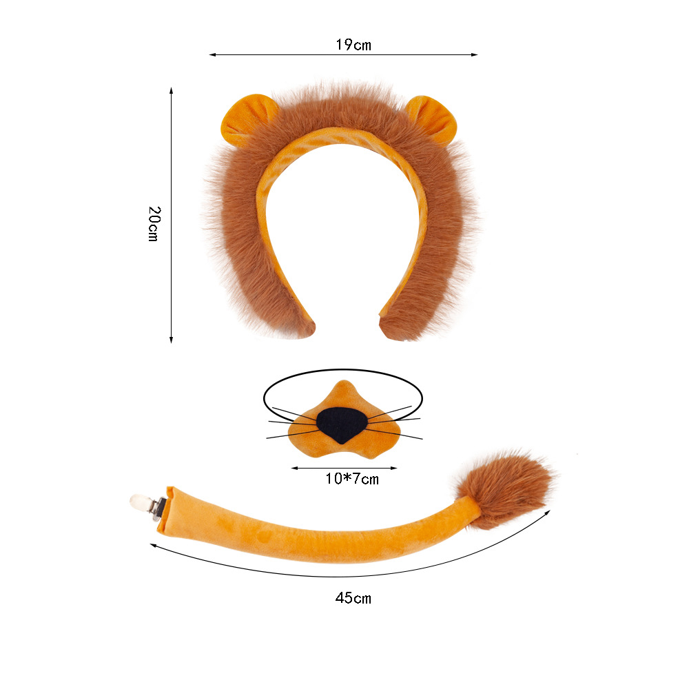 Simba Lion 3-piece headband nose tail