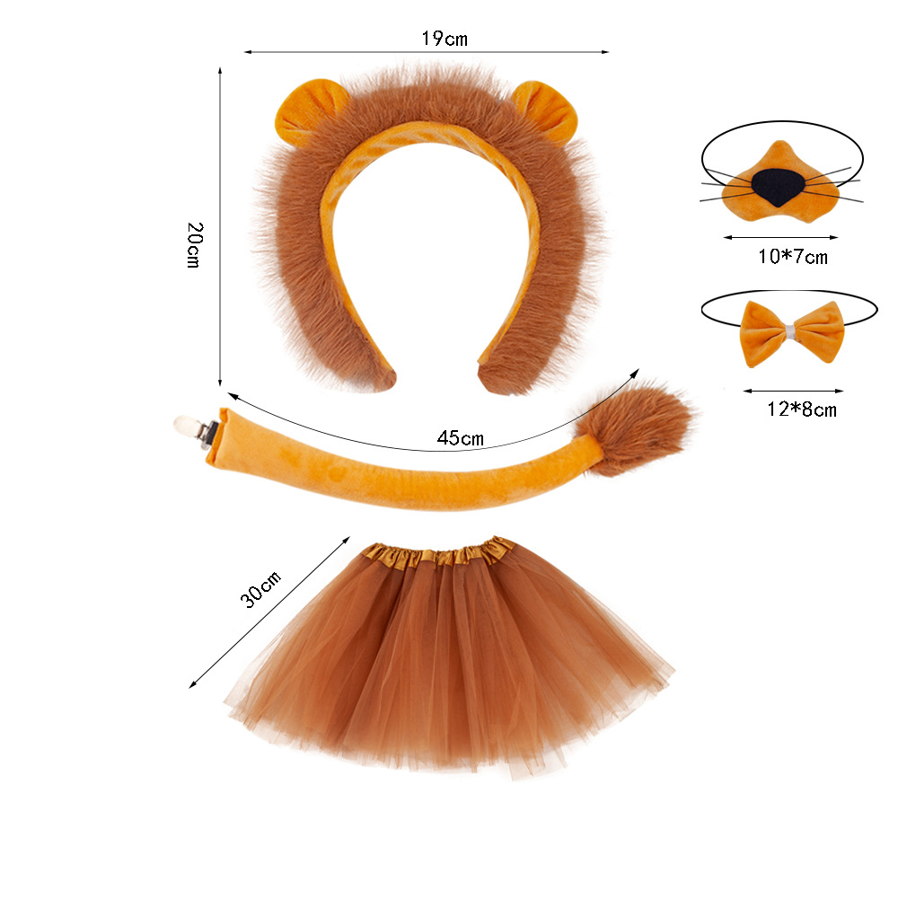 Simba Lion Four Piece Set 30cm Deep Brown Yarn Skirt