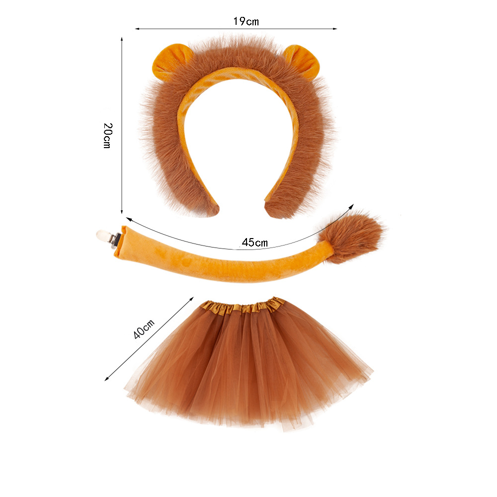 Simba Lion Clip Tail 40cm Deep Brown Yarn Skirt