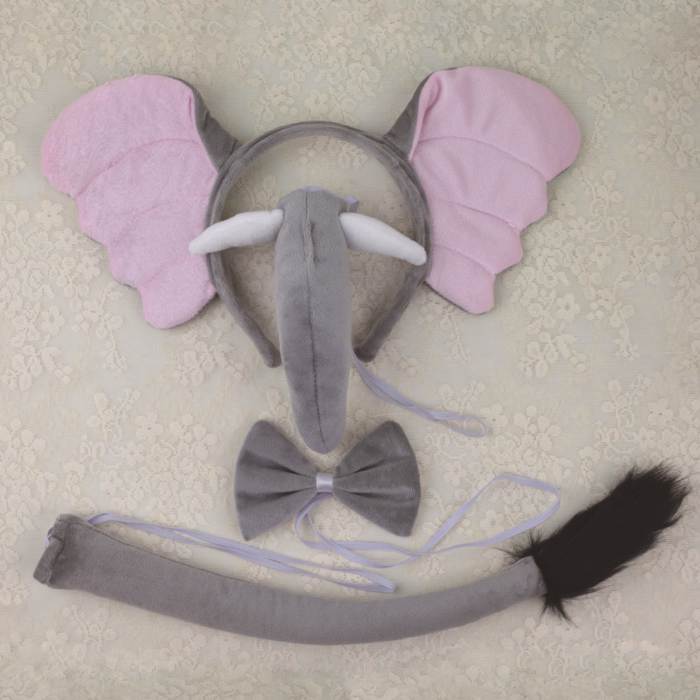 Super soft iron wire elephant ear four piece gray tie set