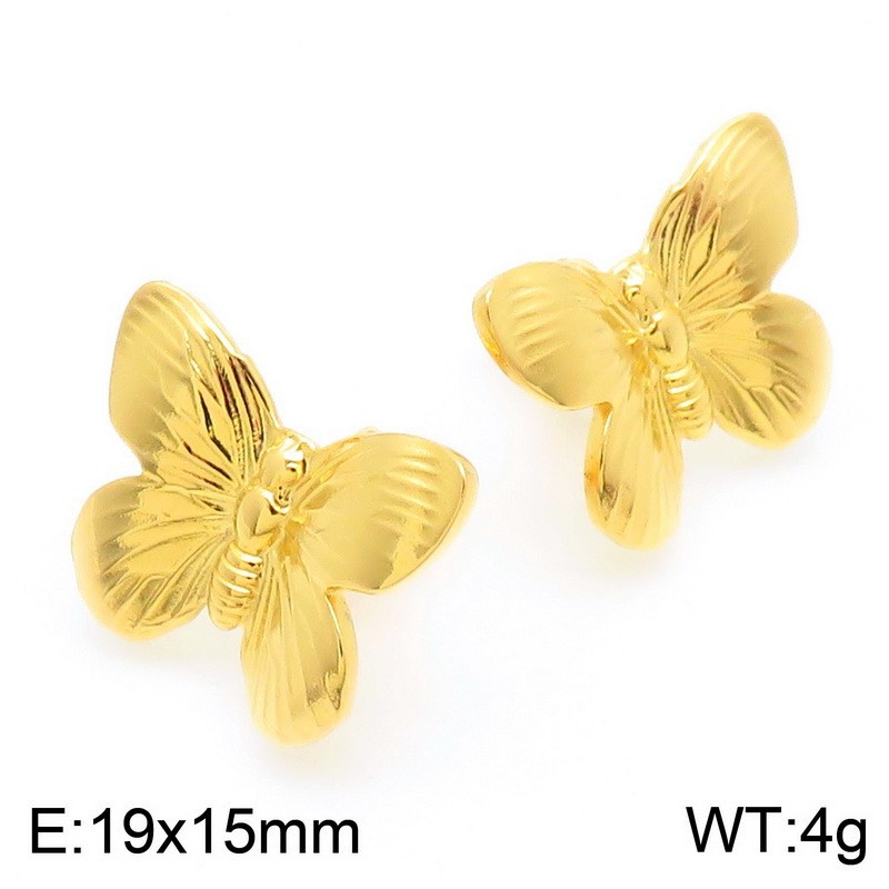 Gold stud earrings