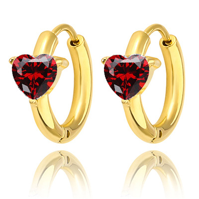 18K gold red zircon