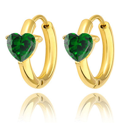 18K gold green zircon