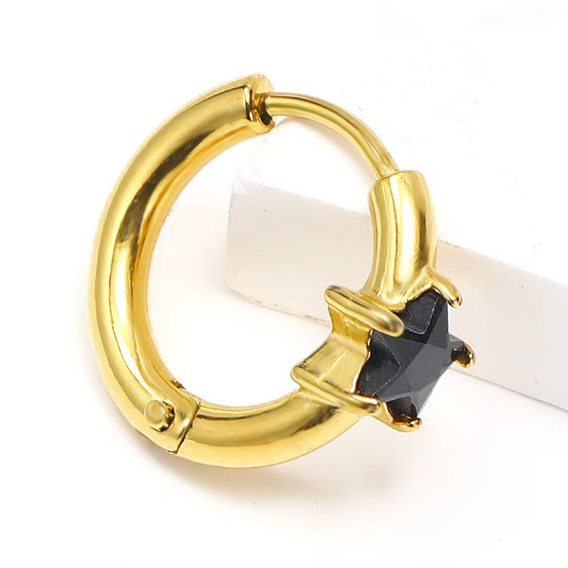 18K gold (black zircon)