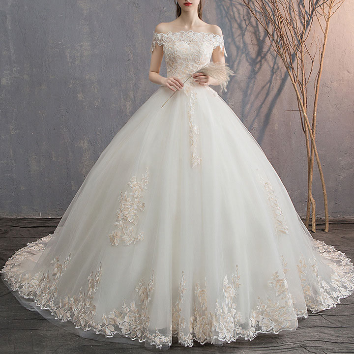 Full-length Wedding Dress (Short Sleeve)