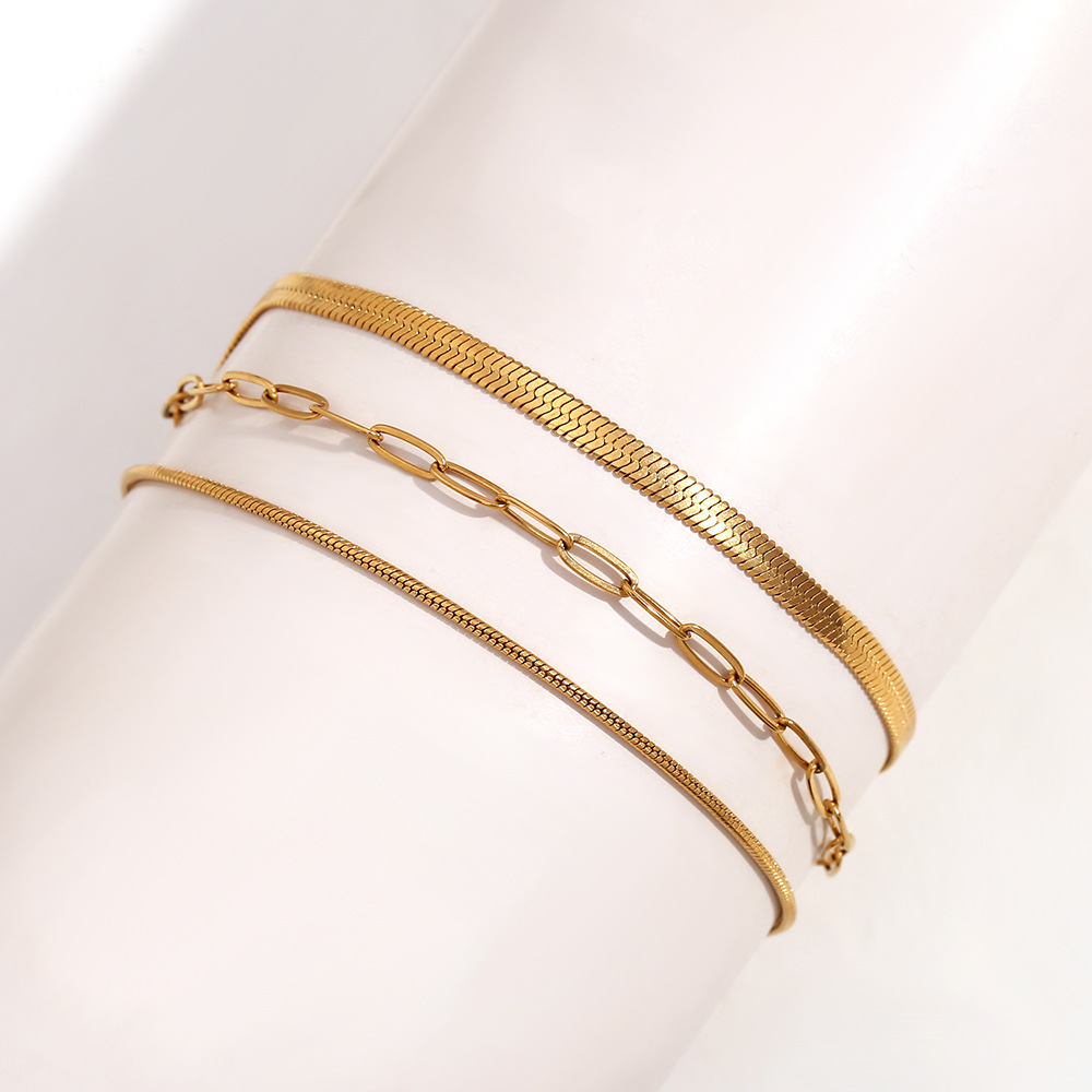 3:Number three anklet - Gold