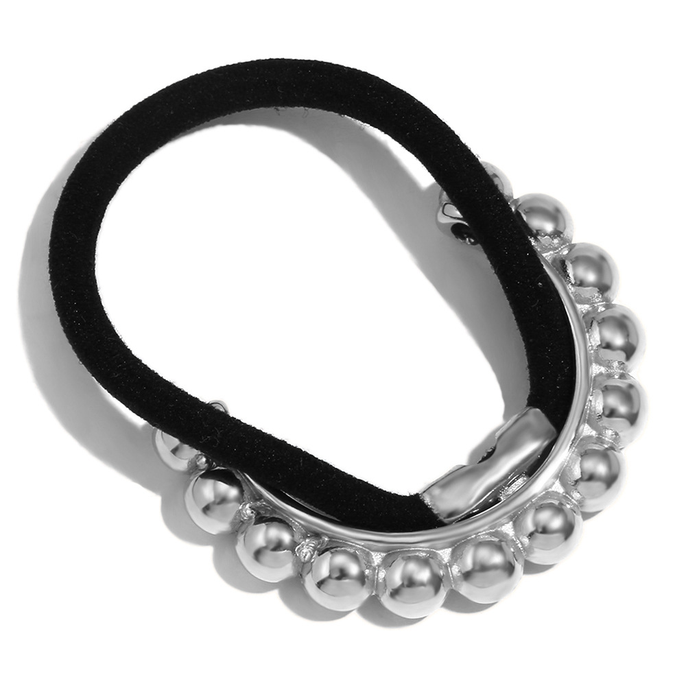 Bead arrangement Hair tie - Steel color