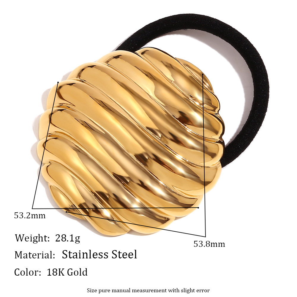 5:Threaded eggshell hair tie - Gold