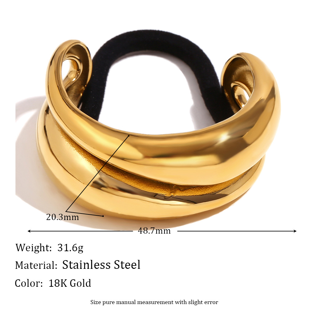 Symmetrical double drop hair tie - Gold