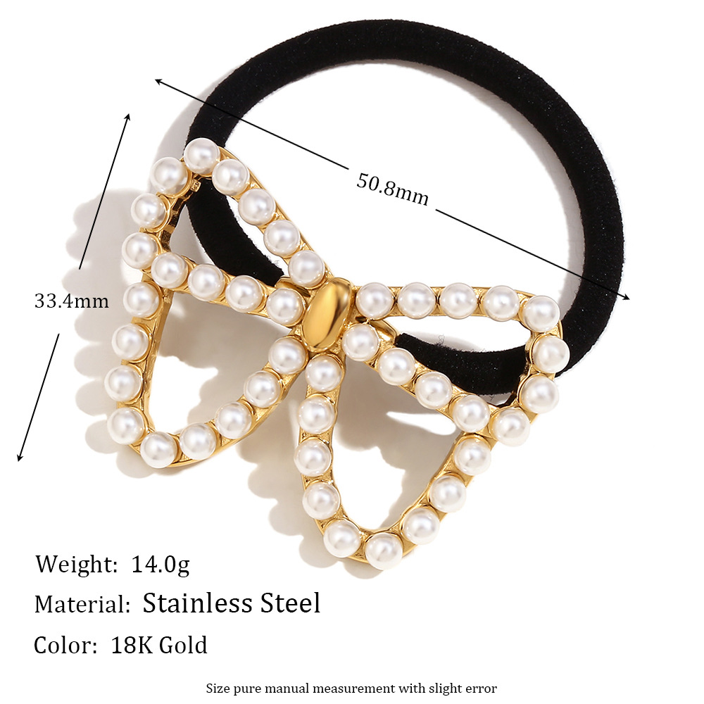 Butterfly hair tie. - Gold