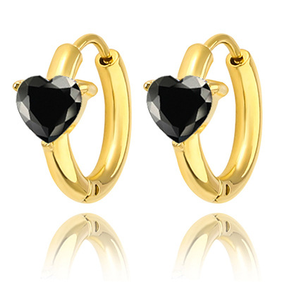 18K gold black zircon