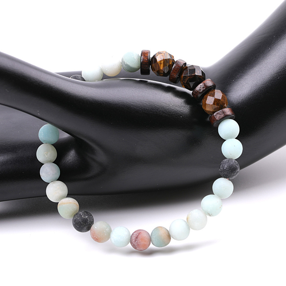 15 Amazonite and tiger-eye