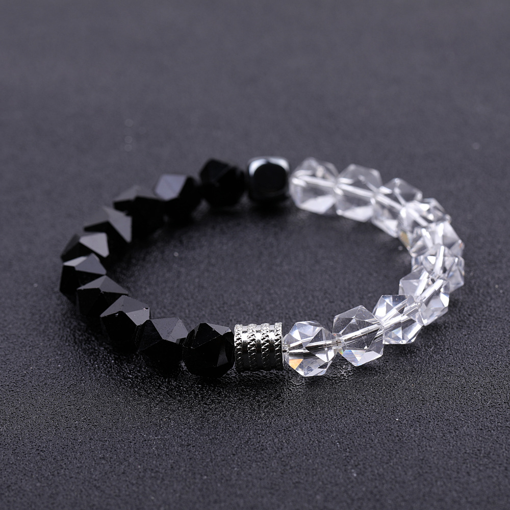 2:2 Black stone and Clear Quartz