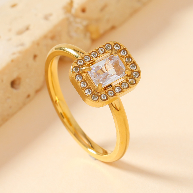 Diamond-encrusted square ring