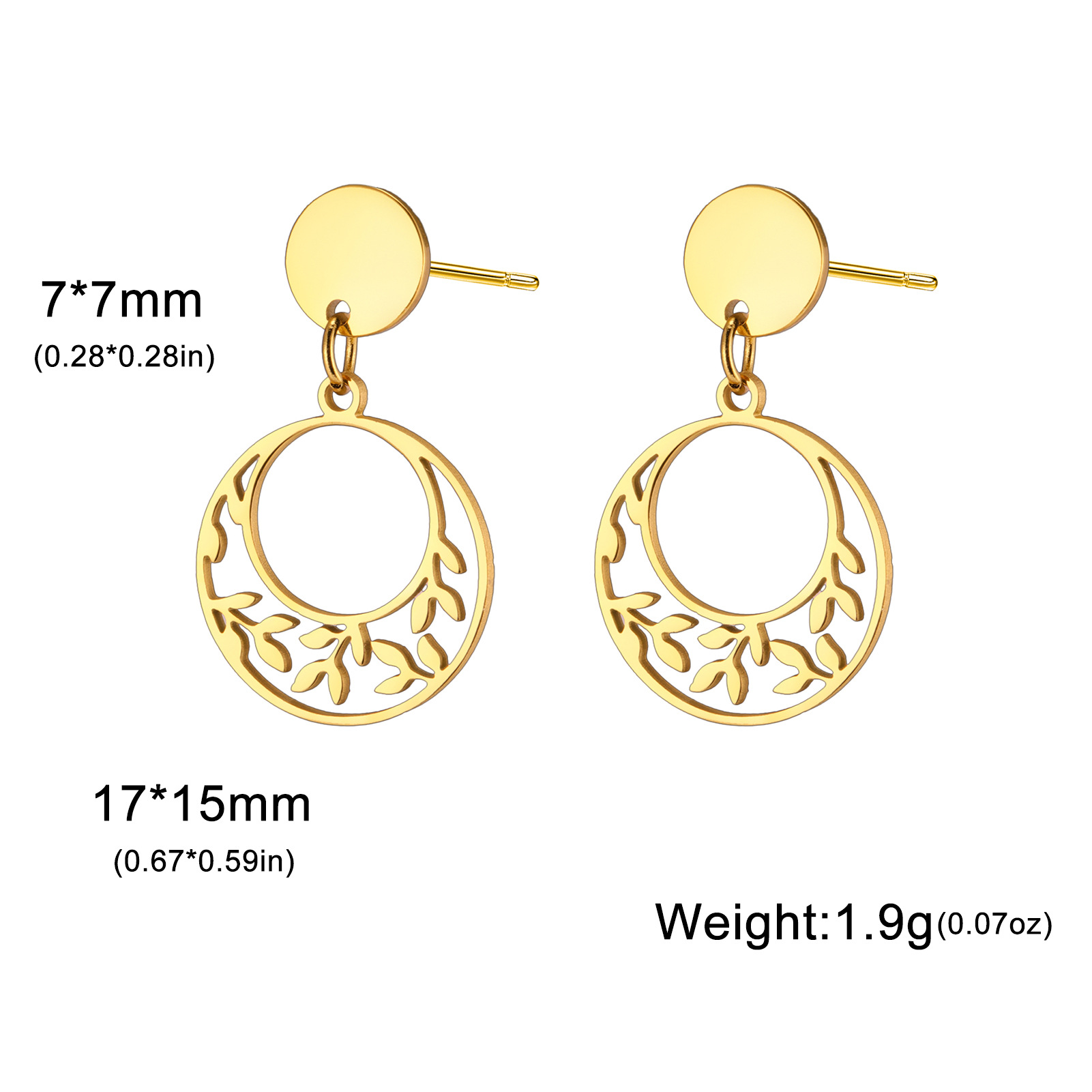 4:Perforated earrings - gold