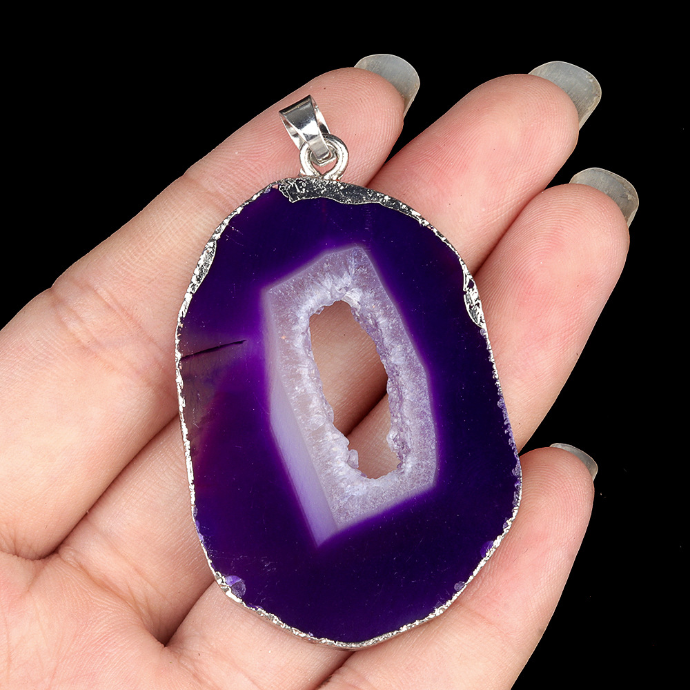 5:Purple agate (silver edging)