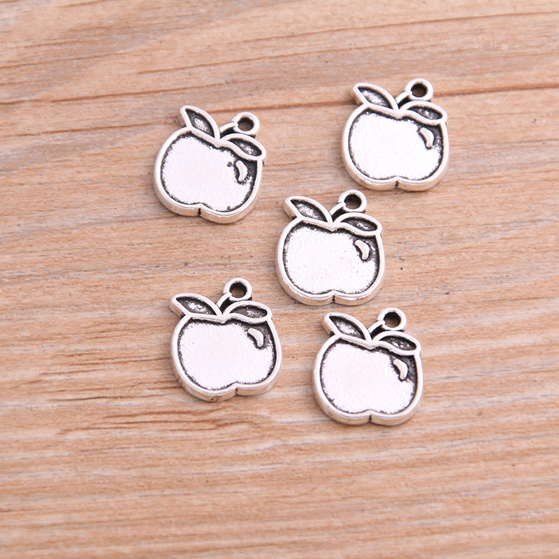 antique silver color apple 13X15mm