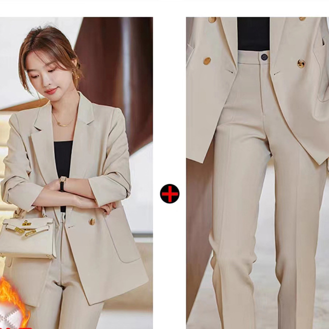 Cotton padded beige coat  B76 pants