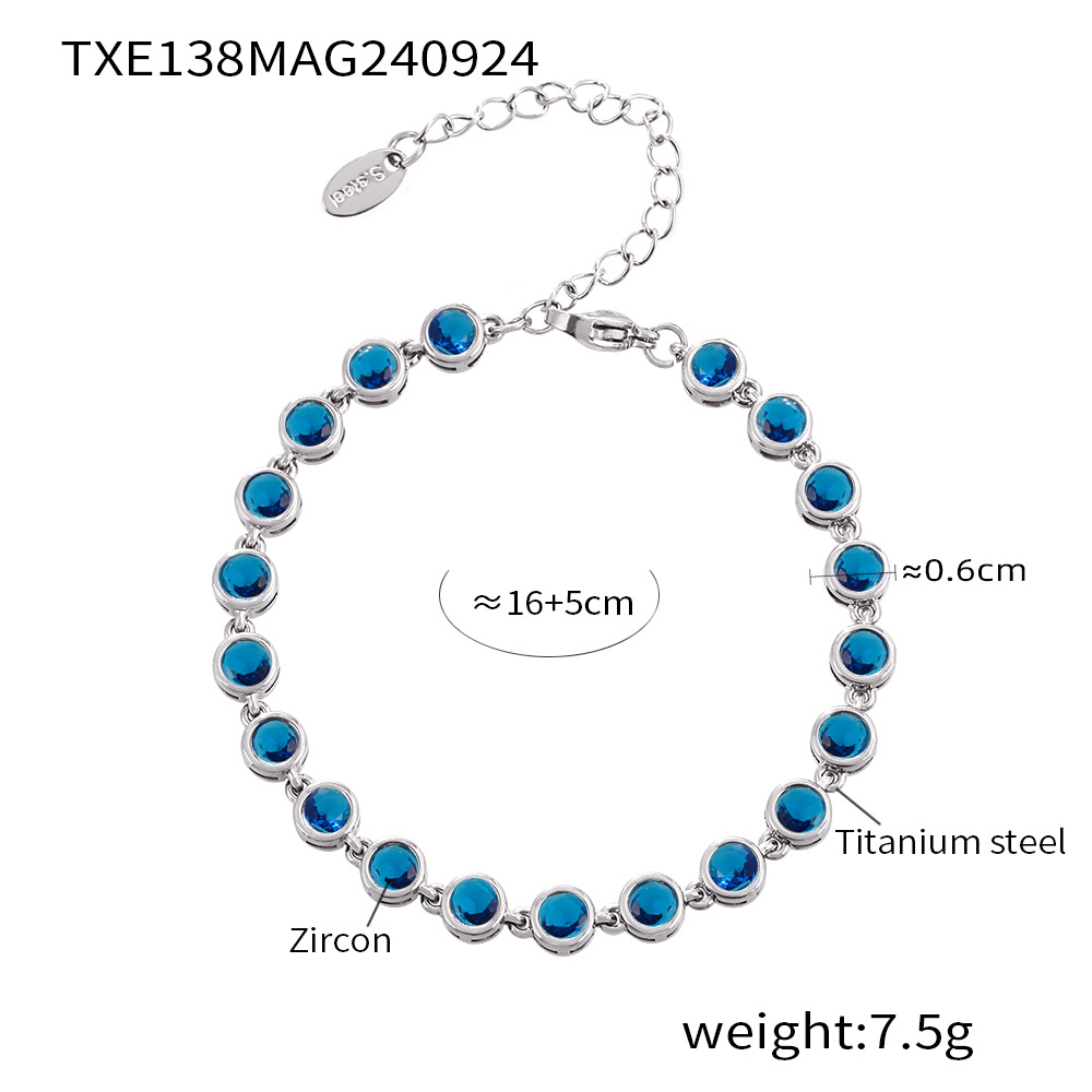 TXE138- Steel blue zircon bracelet