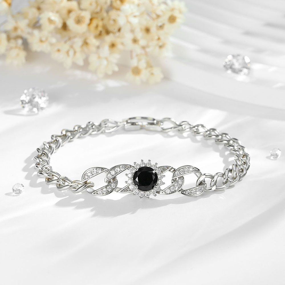 Silver black zircon