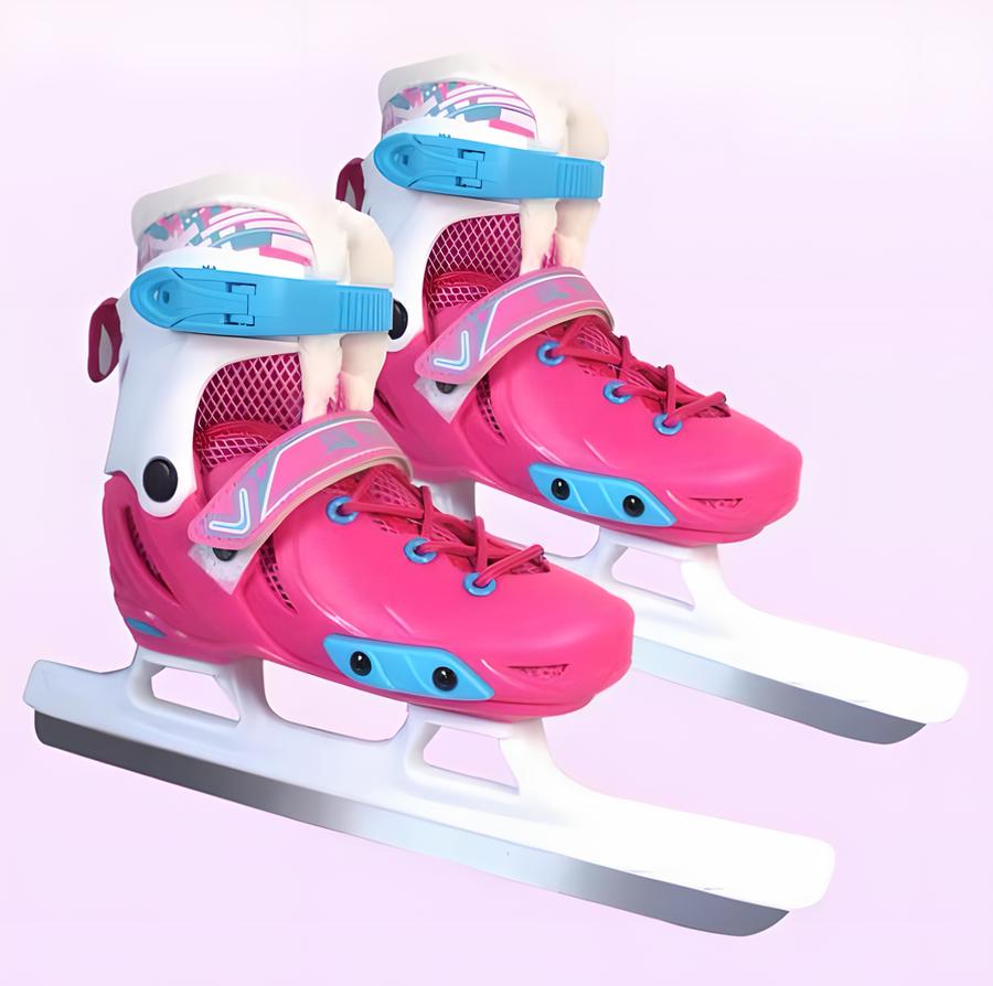 Pink speed skating knife with bag   knee pads   knife sleeve