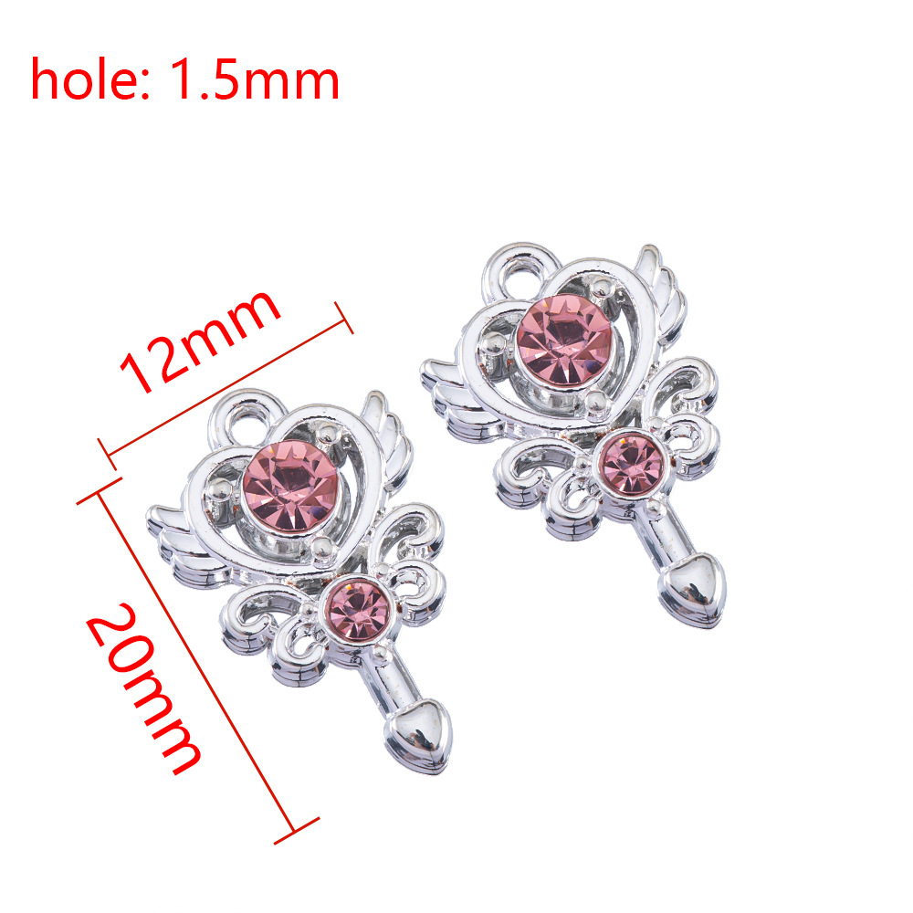 silver - pink rhinestone