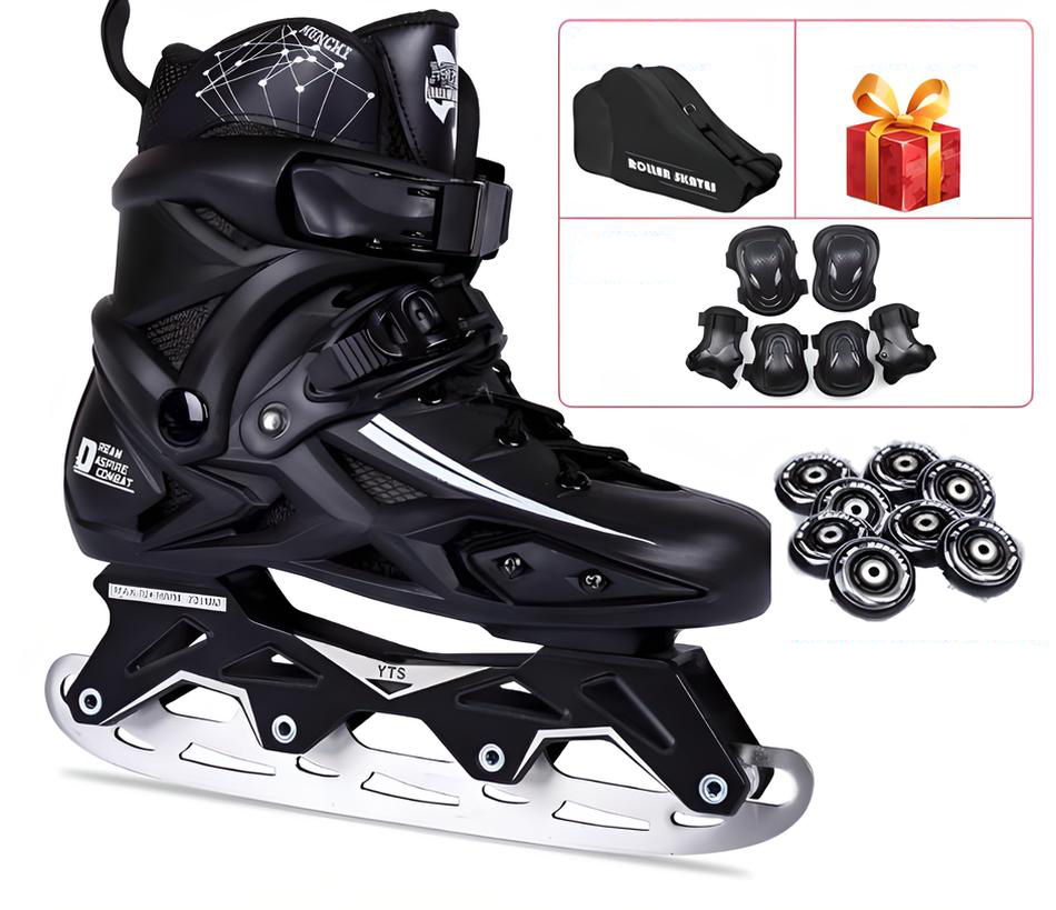 4-Black Ice Blades   Backpack   Protective Gear   Goodie Pack   8 Wheels