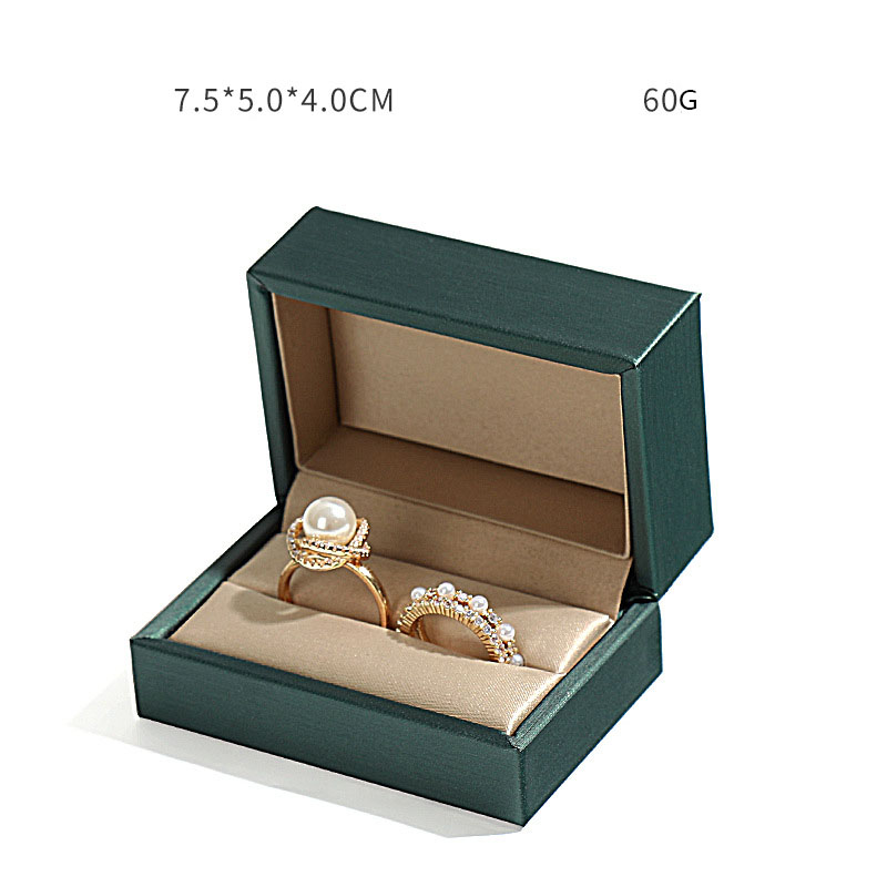 Dark green pairs ring box