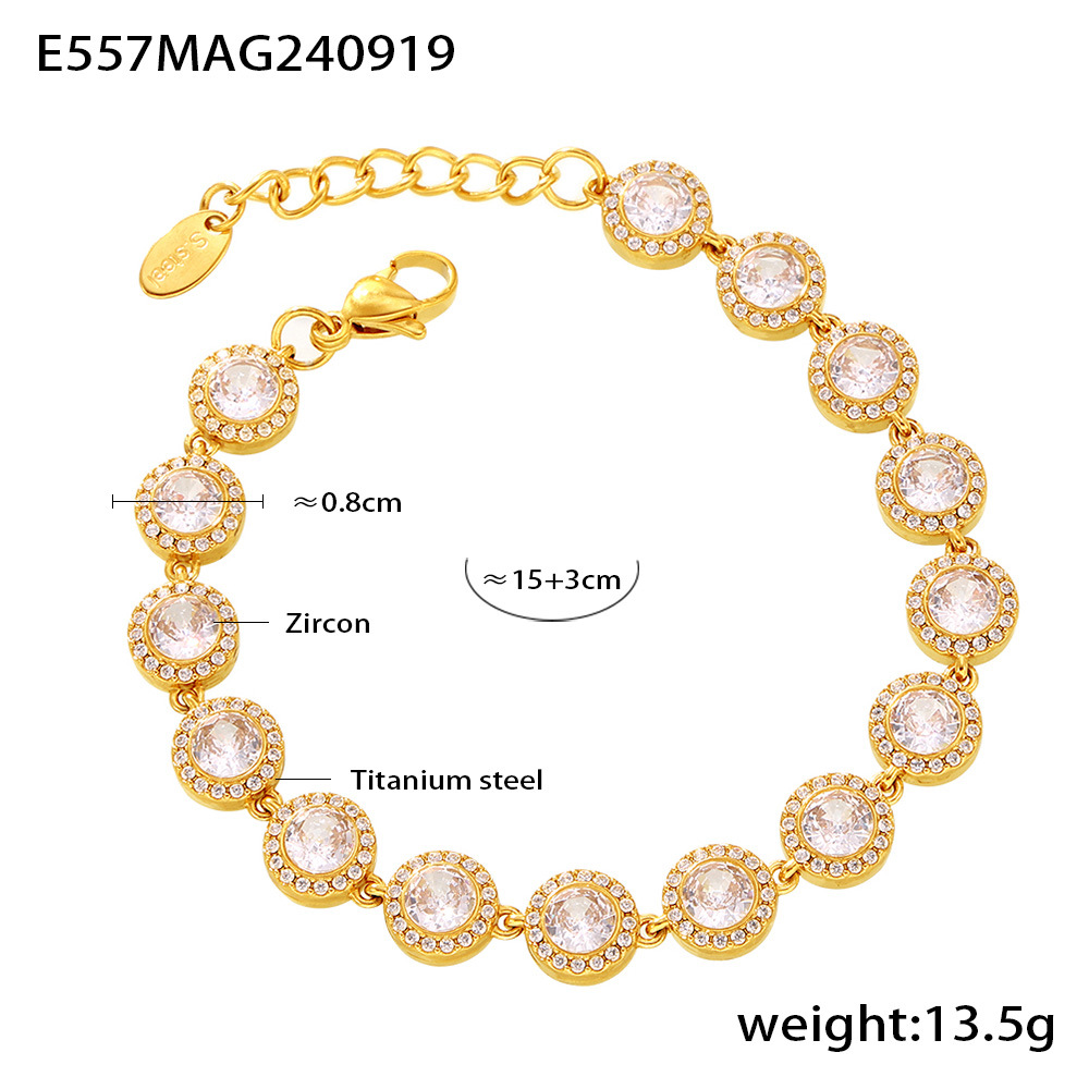 E557- Round gold white