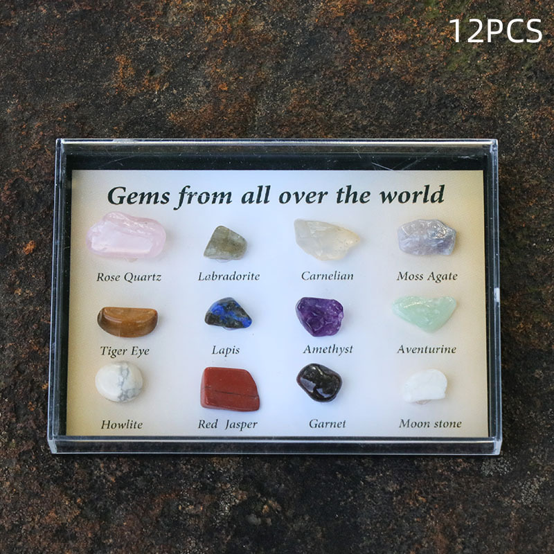 Twelve polished stones