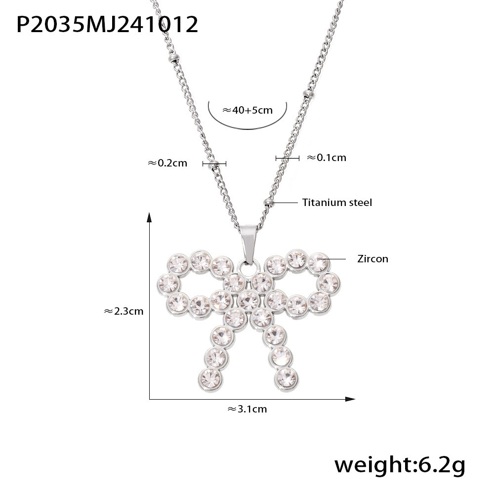 Steel - zircon necklace