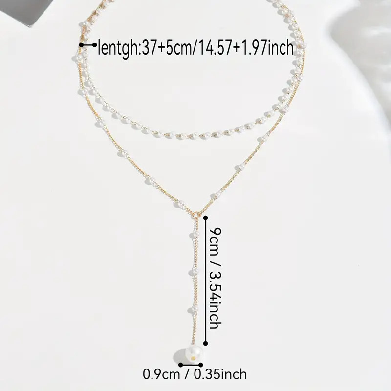 Y-shaped pearl fringe fold wear NC24Y0597