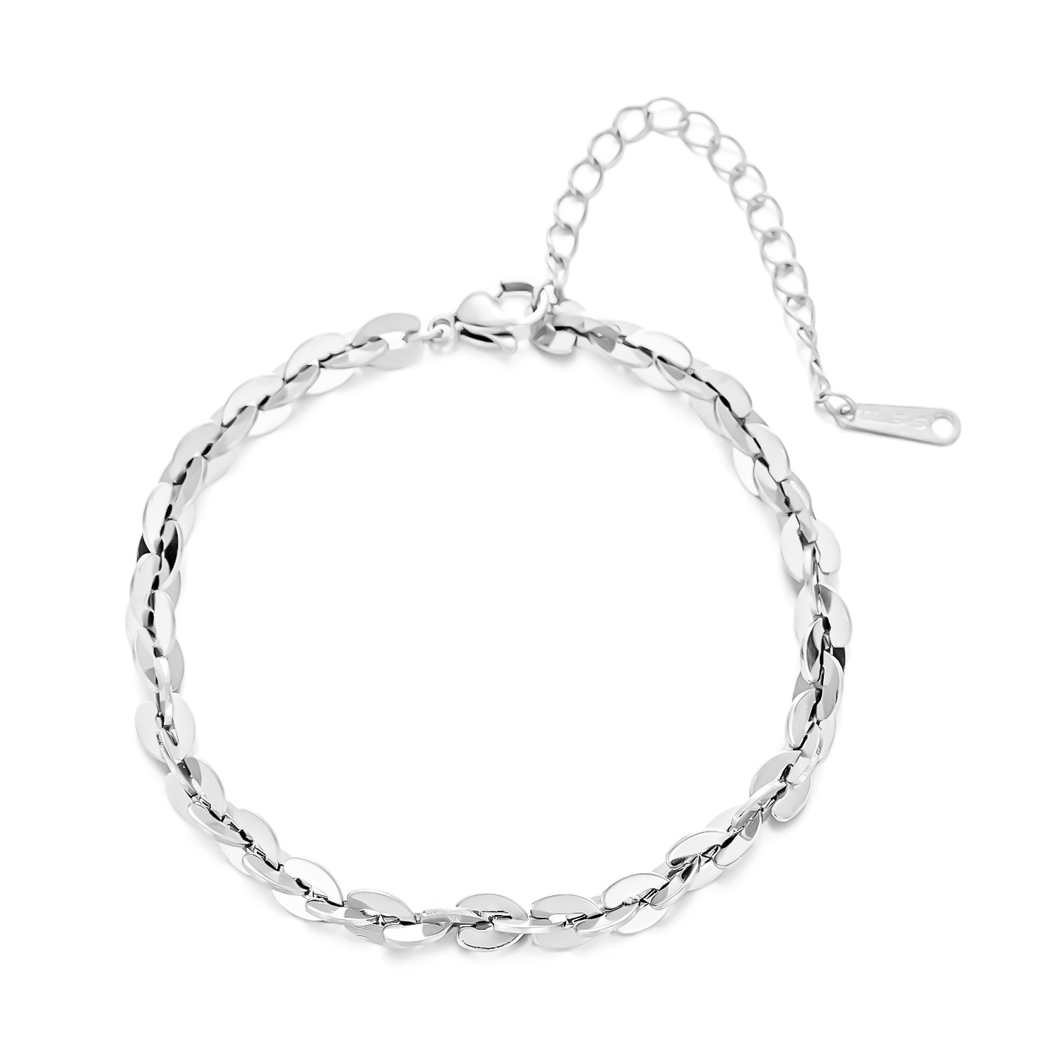 Steel color flash European chain bracelet