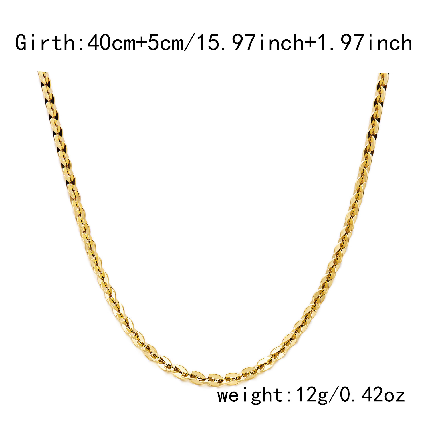 Gold flash European chain necklace