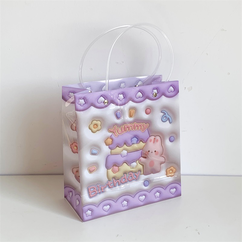 Three-dimensional pattern. - Purple bunny cake