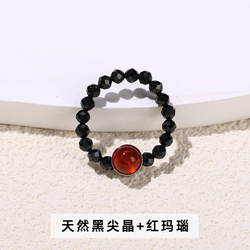 Black crystal red agate